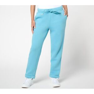 Martha Stewart Women's Petite Pants PL Signature French Terry Slim Blue A685850